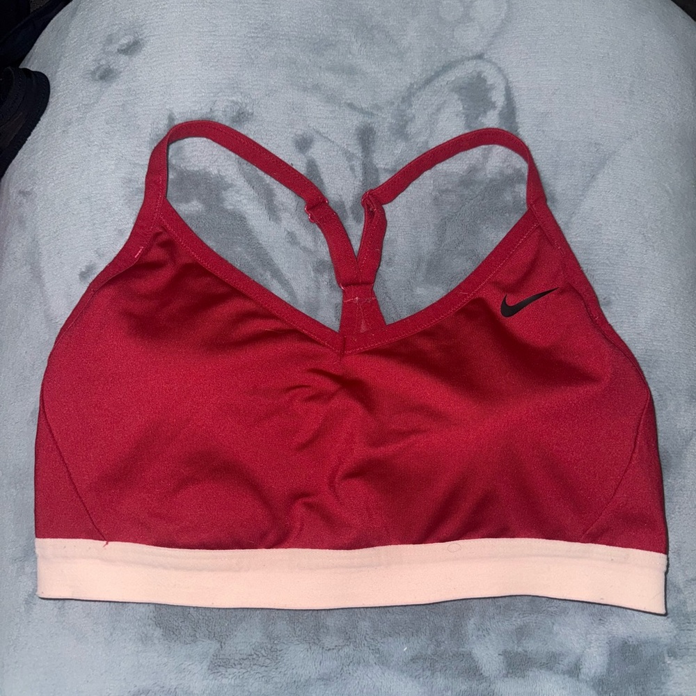 Nike maroon/red Sports Bra Medium Support - Picture 2 of 5